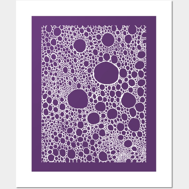 Dots pattern / circle pattern (white on purple) Wall Art by Saputello